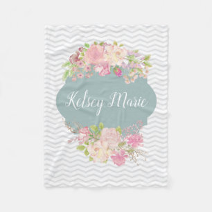 Polaire Couverture florale d'aquarelle
