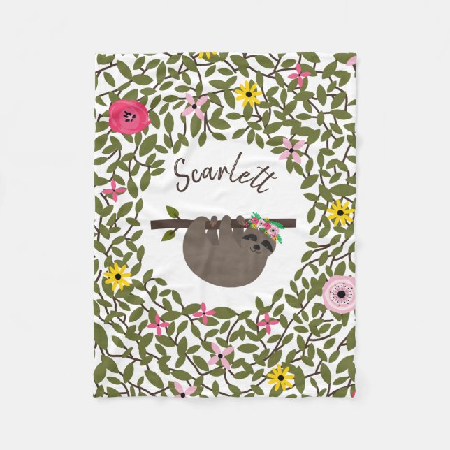 Polaire Couverture florale d'ouatine de filles de verdure (Devant)