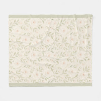 Polaire Couverture florale Pastel Crémeux - Soft & Elegant