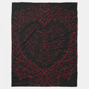 Polaire Couverture gothique de mariage de coeur rouge et