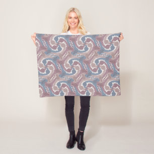 Polaire Couverture gris bleu Tesselation de Hares à torsio