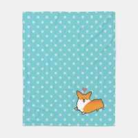 Couverture heureuse de corgi de point de polka