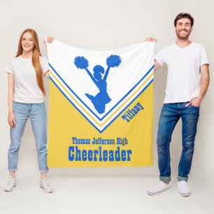 Polaire Couverture jaune et blanche bleue d'ouatine de