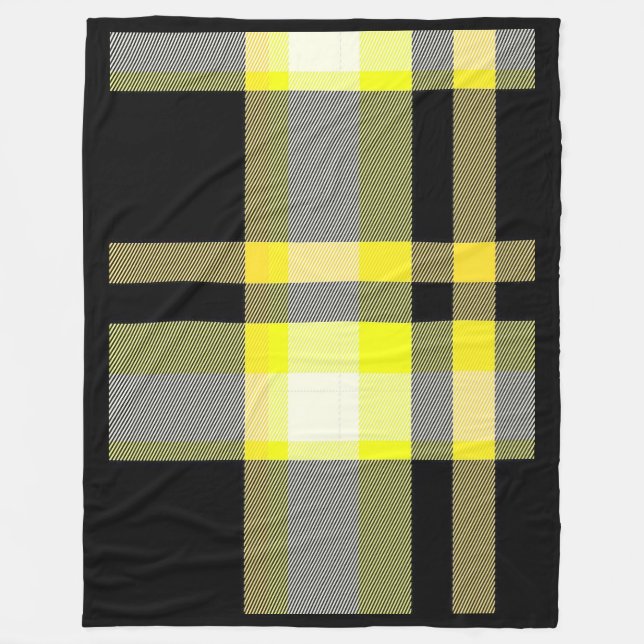 Polaire Couverture jaune et noire d'ouatine de plaid (Devant)