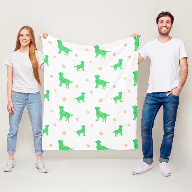 Polaire Couverture Labrador - Cadeau vert Pastel minimum (En situation)