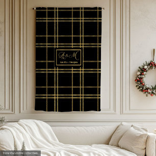 Polaire Couverture Luxe Nom Personnalisé Noir Or Anniversa