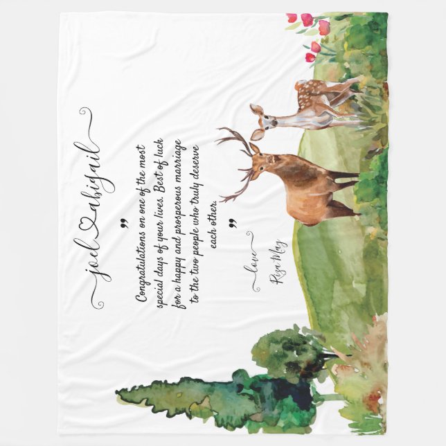 Polaire Couverture mariage avec message personnel (Devant)