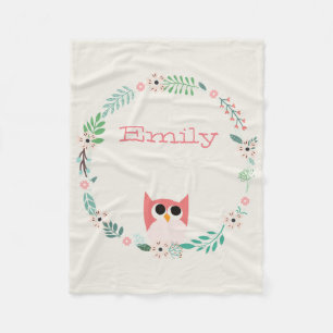 Polaire Couverture mignonne d'ouatine de hibou