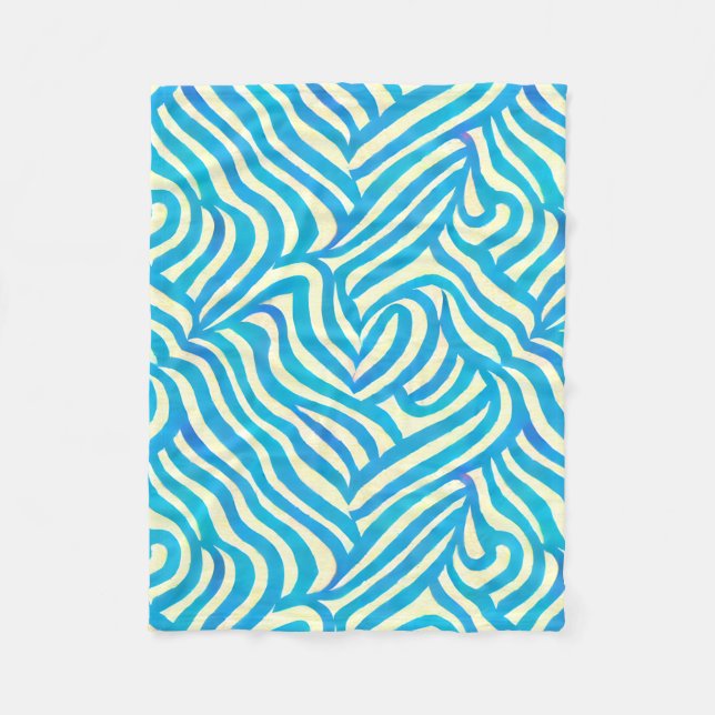 Polaire Couverture Motif couleur bleu (Devant)