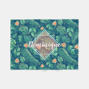 Polaire Couverture Motif de feuillage tropical