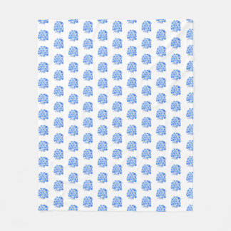 Polaire Couverture motif hydrangée bleue et blanche