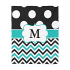 Couverture noire de monogramme de Chevron de