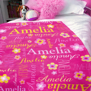 Polaire Couverture nommée de fleur d'Amelia de filles