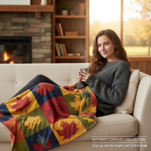 Polaire Couverture Patchwork d'Automne dans le Style aux F (Créateur téléchargé)