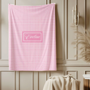 Polaire Couverture personnalisée à tartan rose classique É