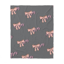 Couverture personnalisée avec nom et nœud, cadeau