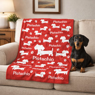 Polaire Couverture Personnalisée Chien Saucisse Dachshund 