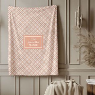 Polaire Couverture Personnalisée Classique Corail Gris Sty