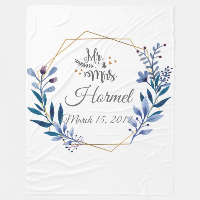 Polaire Couverture personnalisée - couverture de mariage (Devant)