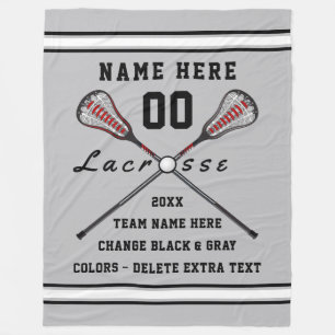 Polaire Couverture personnalisée de lacrosse votre TEXTE