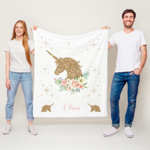 Polaire Couverture personnalisée de licorne avec paillette