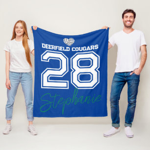 Polaire Couverture personnalisée de volleyball nom numéro