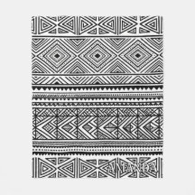 Couverture personnalisée en fleece noir et blanc A