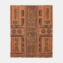 Couverture personnalisée en terre cuite Mudcloth a