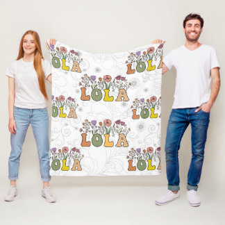 Polaire Couverture personnalisée Lola, Cadeau pour grand-m