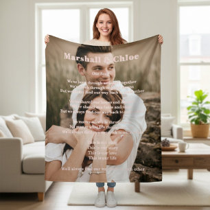 Polaire Couverture personnalisée pour couple avec citation