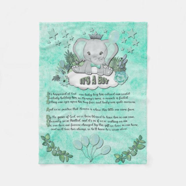 Polaire Couverture pour bébé "C'est un garçon" (Devant)