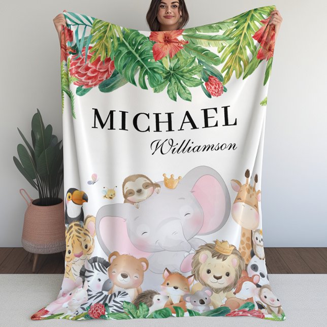 Polaire Couverture pour enfants avec de beaux animaux de l (Blanket for Kids with Lovely Jungle Animals (L))