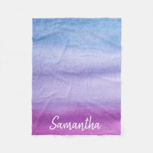 Polaire Couverture pourpre d'aquarelle d'Ombre/bleue