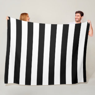 Polaire Couverture rayée noire et blanche d'ouatine