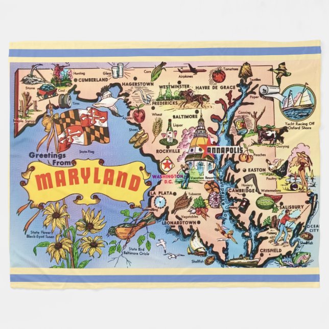 Polaire Couverture Rétro Maryland (Devant (Horizontal))