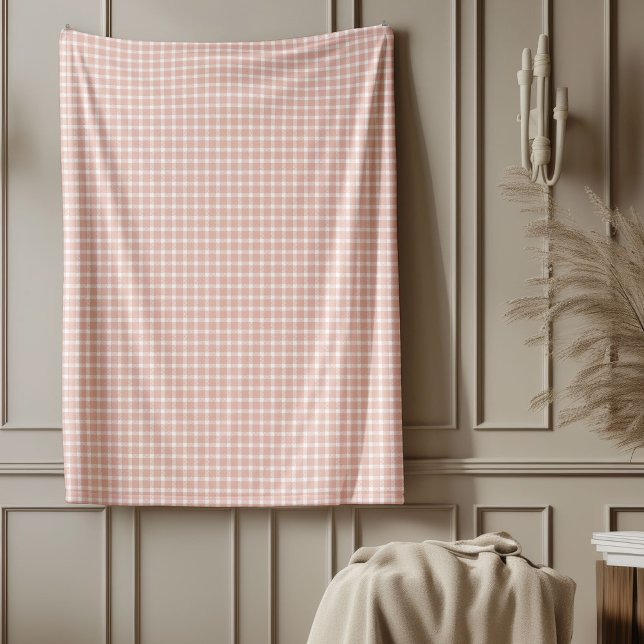 Polaire Couverture rose en or avec style plat classique (Rose Gold Blanket with Classic Plaid Style)