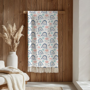 Polaire Couverture Rose Navy Boho Cadeau pour Petits Rêveu