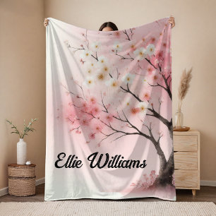 Polaire Couverture rose personnalisée à l'aquarelle, cadea