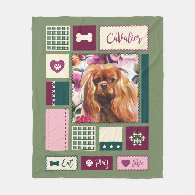 Polaire Couverture Ruby Cavalier| moyen| rose vert (Devant)