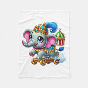 Polaire Couverture Sherpa Éléphant de Cirque Mignon