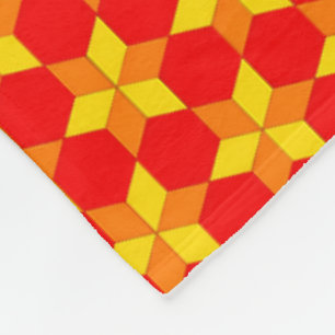 Polaire Couverture Sherpa Géométrique Orange Rouge
