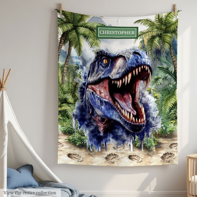 Polaire Couverture T-Rex unique cadeau d'anniversaire pers (Unique T-Rex Blanket Personalized Birthday Gift Boys)