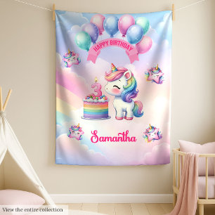 Polaire Couverture Unicorn personnalisée pour la 3e fille 