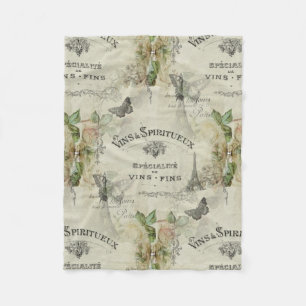 Polaire Couverture vintage de vin de Paris et d'ouatine de