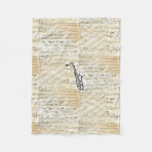 Polaire Couverture vintage d'ouatine de musique de feuille