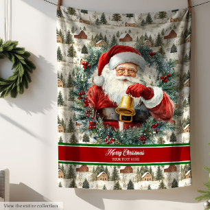 Polaire Couverture vintage du Père Noël avec nom personnal