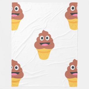 Polaire crème glacée cône poo emoji couverture