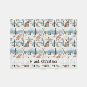 Polaire Cute Couverture de bébé pour animaux de la forêt p