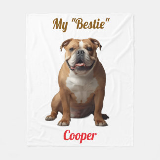 Polaire Cute "My Bestie" Couverture de Bulldog personnalis