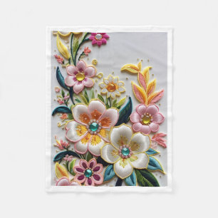 Polaire Élégante couverture en molleton de style floral br